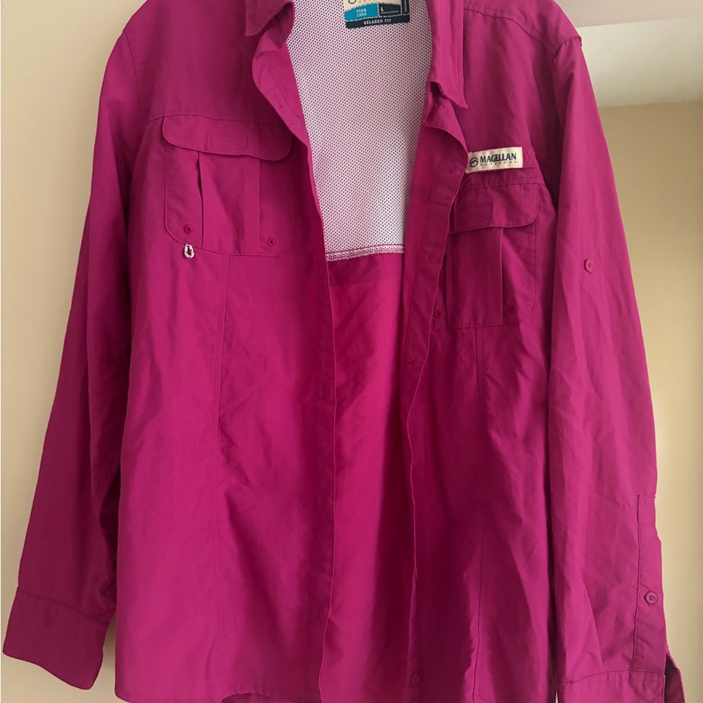 Magellan Outdoors Pink Mesh Fishing Shirt - Relaxed Fit